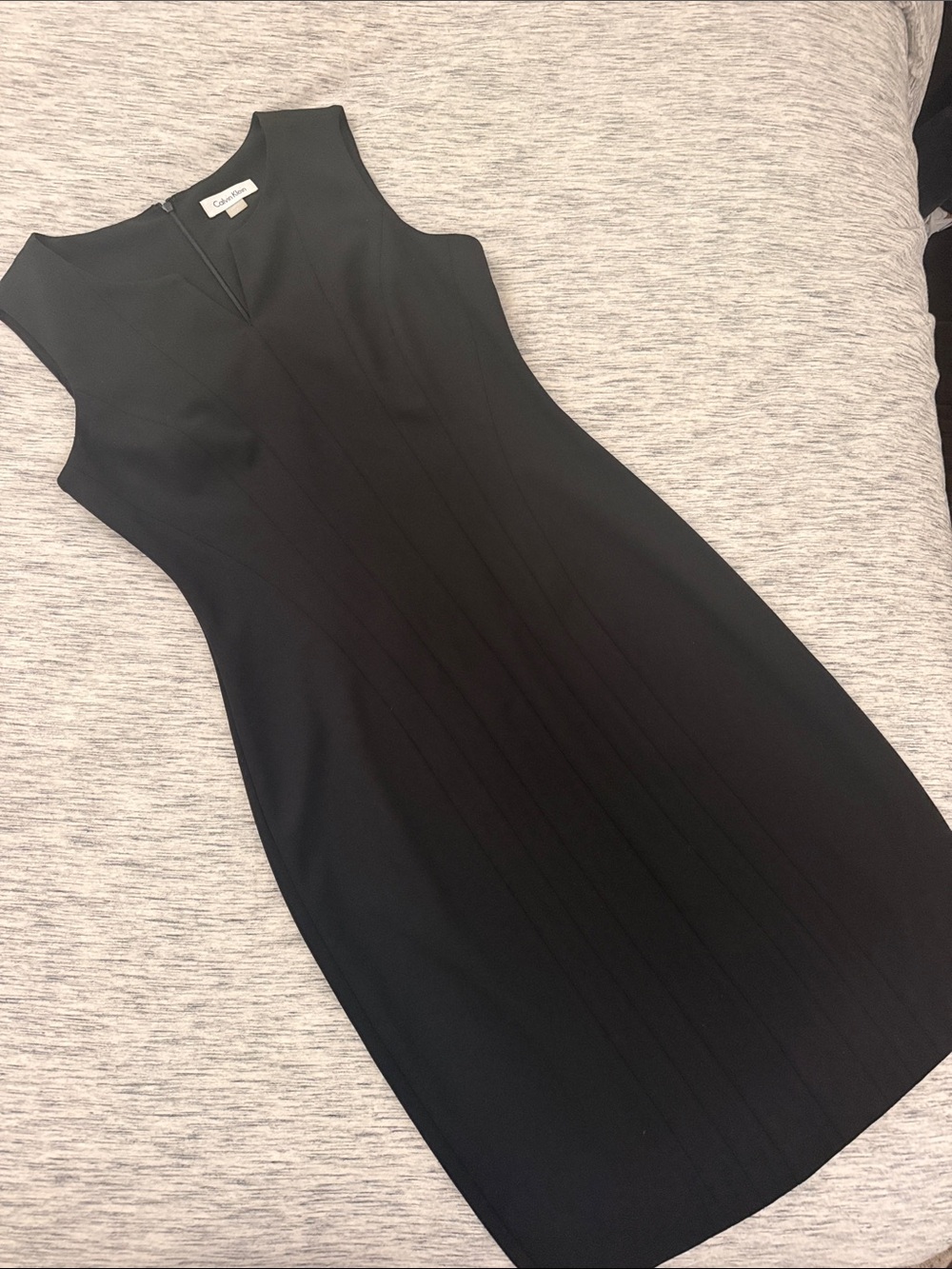Calvin Klein Sleeveless Black Midi Sheath Dress